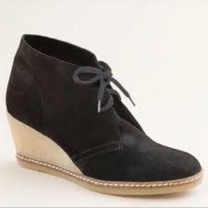 J Crew MacAlister Black Suede Chukka Wedge Boot Booties Sz 9